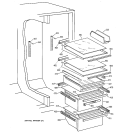 FRESH FOOD SHELVES Diagram and Parts List for MSK27DHXDWH  General Electric Refrigerator