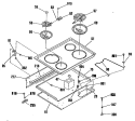 Section Diagram and Parts List for JDP36GP1  General Electric Range