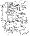 Section Diagram and Parts List for TBHA25ZRERAD  General Electric Refrigerator