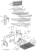 Section Diagram and Parts List for TBX18GPARAD  General Electric Refrigerator