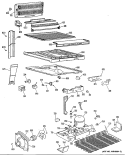 Section Diagram and Parts List for TBXA25FRDRAD  General Electric Refrigerator