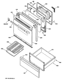 Section Diagram and Parts List for JBP25GS1  General Electric Range
