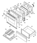 Part Location Diagram of WB36X5715 GE Exterior Door Glass - White