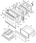 Section Diagram and Parts List for JBP55GS1  General Electric Range