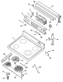 Part Location Diagram of WB36X5727 GE TRIM & BRACKET Assembly