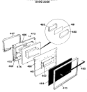 OVEN DOOR Diagram and Parts List for JGHP66GEN7  General Electric Range