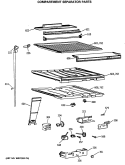 COMPARTMENT SEPARATOR PARTS Diagram and Parts List for TBX18DASARAD  General Electric Refrigerator