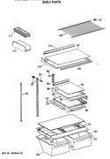 SHELF PARTS Diagram and Parts List for TBX18GASARAD  General Electric Refrigerator