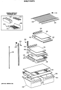SHELF PARTS Diagram and Parts List for TBX18JASARWH  General Electric Refrigerator