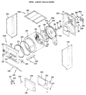 DRYER - CABINET, DRUM & HEATER Diagram and Parts List for WSM2700RCW  General Electric Washer Dryer Combo