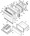 Part Location Diagram of WB36X5725 GE Door Glass - Black