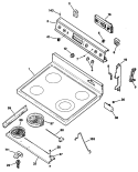 Section Diagram and Parts List for JBP75WS2  General Electric Range