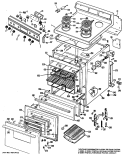 Section Diagram and Parts List for RB536*J1  Hotpoint Range