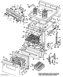 Section Diagram and Parts List for RB636*J1  Hotpoint Range