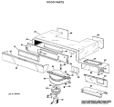 HOOD PARTS Diagram and Parts List for RH758G*D3  Hotpoint Range