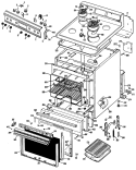Section Diagram and Parts List for RB525G*H1  Hotpoint Range