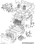 Section Diagram and Parts List for RB536*F4  Hotpoint Range