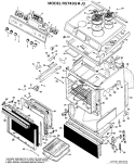 Section Diagram and Parts List for RS743G*J3  Hotpoint Range