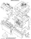Section Diagram and Parts List for RS742*J3  Hotpoint Range
