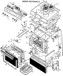 Section Diagram and Parts List for RS743G*J1  Hotpoint Range