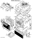 Section Diagram and Parts List for RS647G*J1  Hotpoint Range