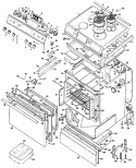 Section Diagram and Parts List for RS742*J1  Hotpoint Range