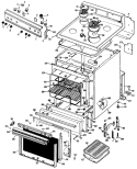 Section Diagram and Parts List for RB525G*J2  Hotpoint Range