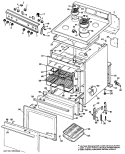 Section Diagram and Parts List for RB525*J2  Hotpoint Range