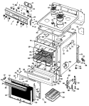 Section Diagram and Parts List for RB532G*J2  Hotpoint Range