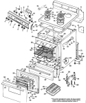 Section Diagram and Parts List for RB636*J2  Hotpoint Range
