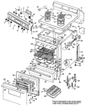 Section Diagram and Parts List for RB636*JX  Hotpoint Range