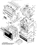 Section Diagram and Parts List for RB747G*J4  Hotpoint Range