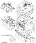 Section Diagram and Parts List for RS46*J3  Hotpoint Range