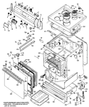 Section Diagram and Parts List for RB734*J3  General Electric Range
