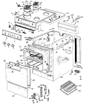 Section Diagram and Parts List for RA513*J1  Hotpoint Range
