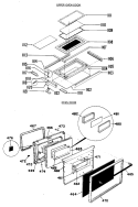 UPPER OVEN DOOR Diagram and Parts List for RGH946GEJ8  Hotpoint Range