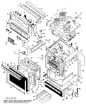 Section Diagram and Parts List for RB747G*J5  Hotpoint Range