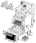 Section Diagram and Parts List for RB525G*J6  Hotpoint Range