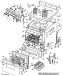 Section Diagram and Parts List for RB636*J5  Hotpoint Range