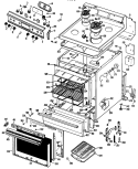 Section Diagram and Parts List for RB532G*J6  Hotpoint Range