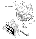 LOWER OVEN PARTS Diagram and Parts List for RK767G*J4  Hotpoint Wall Oven