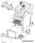 Section Diagram and Parts List for RB524*N1  Hotpoint Range