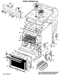 Section Diagram and Parts List for RB525G*N2  Hotpoint Range