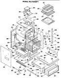 Section Diagram and Parts List for RGJ736GEP1  Hotpoint Wall Oven