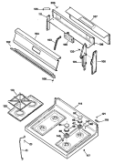 Section Diagram and Parts List for RGB529GEP1  Hotpoint Range