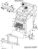 Section Diagram and Parts List for RB524*P1  Hotpoint Range