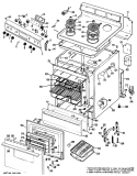 Section Diagram and Parts List for RB536*N4  Hotpoint Range