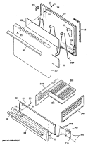 Section Diagram and Parts List for RGB508ES1  Hotpoint Range