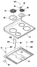 Section Diagram and Parts List for RB767GN5AD  Hotpoint Range