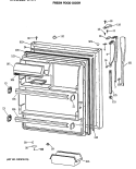 FRESH FOOD DOOR Diagram and Parts List for CTX18GASARWH  Hotpoint Refrigerator